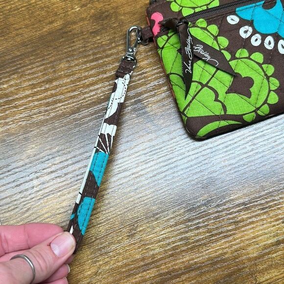 Vera Bradley Lola Wristlet Clutch Brown‎ Blue Wallet - Picture 3 of 8